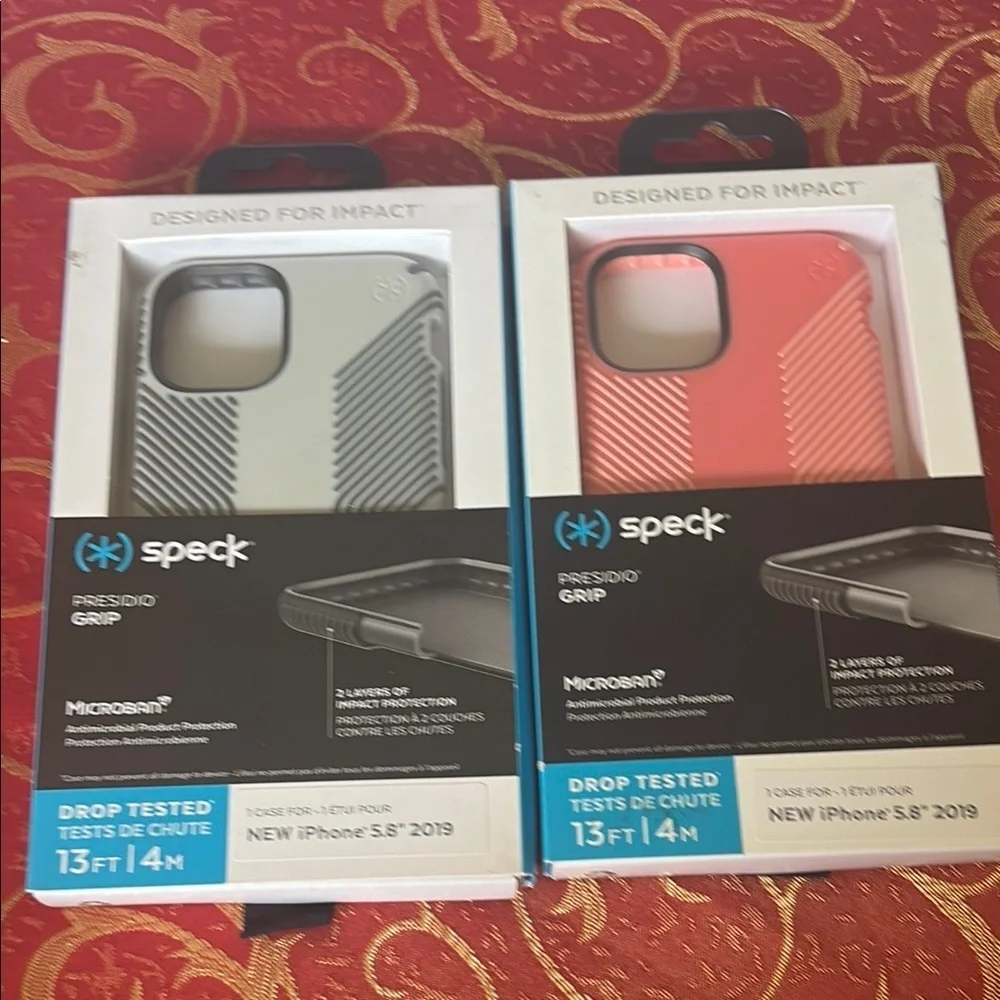 Lot of 2 Speck iPhone Case Gray and Pink Protective Design